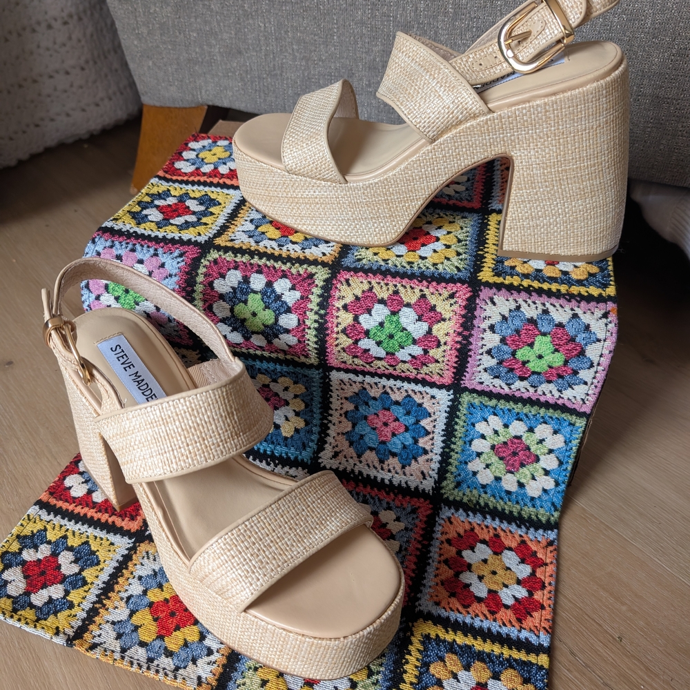 Steve Madden Women's Cream Platform Sandals